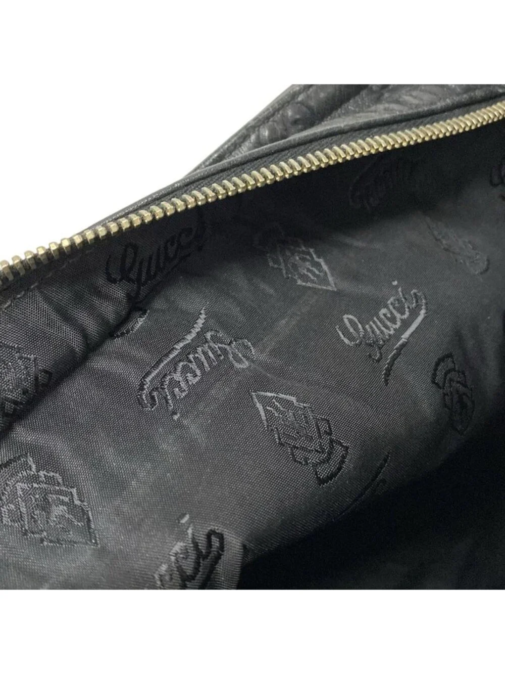 Gucci Shoulder Bag Guccissima Line Black Leather